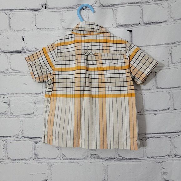 CHEROKEE 12 month orange plaid casual button down shirt - Picture 2 of 3